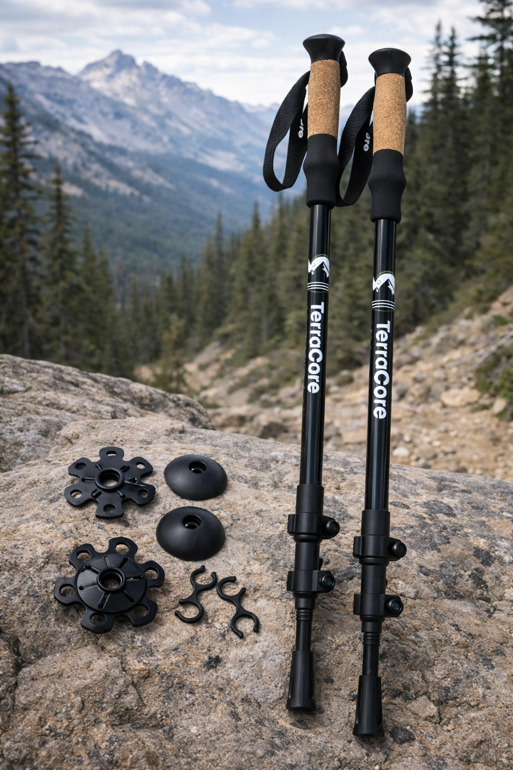 TerraCore Trekking Poles – Lightweight, Adjustable, Shock-Absorbing - Order Now!